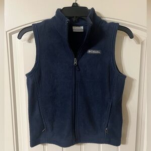 Boys Columbia navy blue fleece vest
